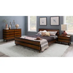 Mid-Century Modern 6 Drawer Dresser Walnut - Linon -Linon GUEST 8c09931c 1124 4695 a077 b5c73f288023