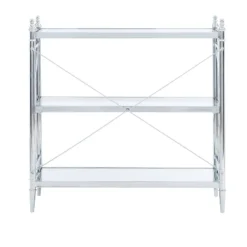 Pinnacle Floor Console Chrome - Linon -Linon GUEST 8c10556a 41b8 4178 9f22 a65d8ac87782