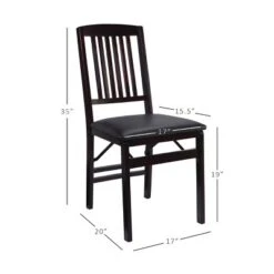 Set Of 2 Triena Mission Back Folding Chair Espresso - Linon -Linon GUEST 8f715f13 ac70 410e b4f6 3cc066cd7130