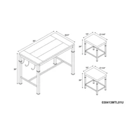 3pc Austin Pub Dining Sets Metal/Black - Linon -Linon GUEST 8fb73003 6f8f 49e6 a0ad 985726c54422