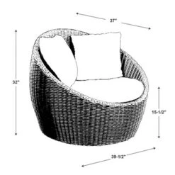 Linon Rylee Snuggle Aluminum & Rattan Club Chair Brown -Linon GUEST 8fcca59d 3318 4027 b861 37c42b990f2b