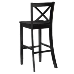 30" Torino X Back Wood Barstool - Black - Linon -Linon GUEST 9422a38c e112 4b8d a9fd 3938aa3c59d3