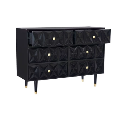 6 Drawer Geo Textured Dresser - Linon 4 6 Drawer Geo Textured Dresser - Linon - Image 2