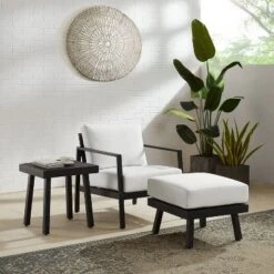 Linon Lark Aluminum Arm Chair White -Linon GUEST 9754111b 4272 4a7e 94a9 432b9282e75a