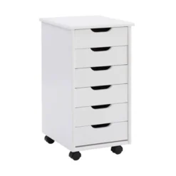 Cary 6 Drawer Rolling Storage Cart - Linon -Linon GUEST 988c510b adbb 4872 b887 b08a28f4f888