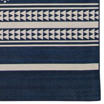 Lyerly Washable Outdoor Rug Navy/Ivory - Linon 4 Lyerly Washable Outdoor Rug Navy/Ivory - Linon - Image 2