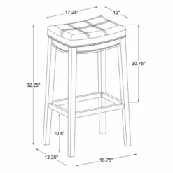 Set Of 2 Claridge Barstools - Linon -Linon GUEST 9c866852 c5b1 4d80 9221 6e4a2c98eb6a 1