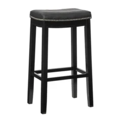 Padded Saddle Seat Barstool Hardwood - Linon -Linon GUEST 9fa23144 8615 4e3c bb0e ed324a1dd3b2