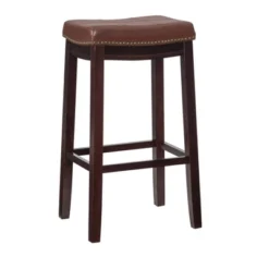 Padded Saddle Seat Barstool Hardwood - Linon -Linon GUEST a2710c0a a3d3 4dbf b09a 951799f0788f