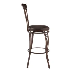 29.9" Circles Back Barstool Metal/Brown - Linon -Linon GUEST a2797fa4 71e9 4d16 97c3 c18805fbd6fd