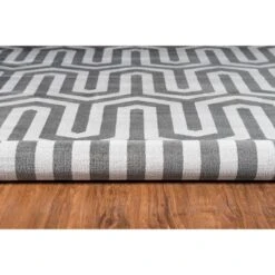 5'x7'6" Roma Tangent Area Rug Charcoal/Gray - Linon