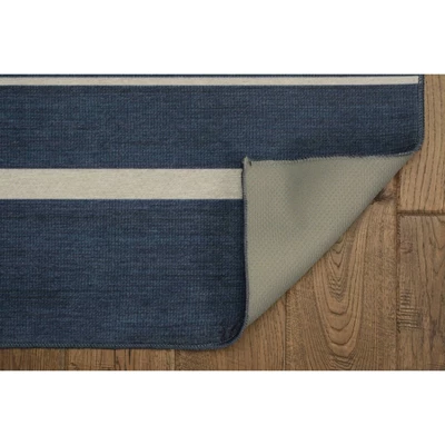 Lyerly Washable Outdoor Rug Navy/Ivory - Linon 5 Lyerly Washable Outdoor Rug Navy/Ivory - Linon - Image 3
