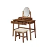 Lorna Vanity Set Walnut - Linon -Linon GUEST aafddae8 0464 4069 aa39 5b8a8527622f