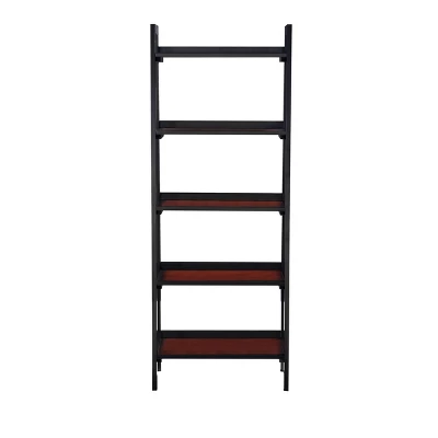 59.84" Calum 5 Shelf Bookshelf Black Cherry - Linon 4 59.84" Calum 5 Shelf Bookshelf Black Cherry - Linon - Image 2