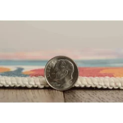 Pomelo Washable Outdoor Rug Ivory/Orange - Linon -Linon GUEST b07a33c3 1765 4278 b96d 4e410de5566e