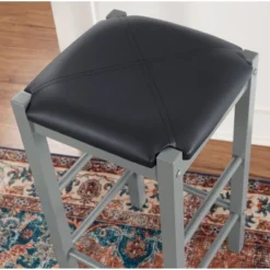 Set Of 2 Lancer Backless Faux Leather Counter Height Barstools - Linon -Linon GUEST b2182c41 3152 499c ae6e 61d06cdc41b0