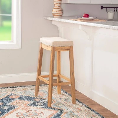 Claridge Rustic Backless Barstool - Linon 3 Claridge Rustic Backless Barstool - Linon