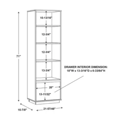 71" Gunther Mid-Century Bookcase 1 Drawer Walnut - Linon -Linon GUEST b5fece7f c811 479a baf9 bd2077cc81c6