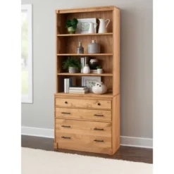 Vanessa 3 Drawer Bookcase Chest Natural - Linon -Linon GUEST b6000d4c 92eb 4951 8019 f0d12108ec07