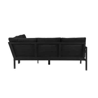 Linon Lark Aluminum Sectional Sofa Black 6 Linon Lark Aluminum Sectional Sofa Black - Image 4