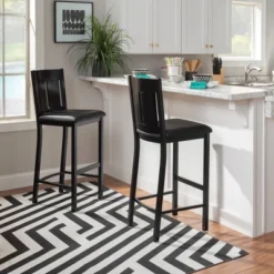 Edwina Metal Barstool Black - Linon -Linon GUEST b99b0de0 9532 4ac6 b71d 98a7f30fc101