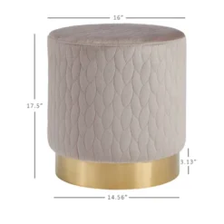 Camber Round Upholstered Ottoman - Linon -Linon GUEST b9f6cea8 672a 4d5f b4f8 e5eff7efa4c1