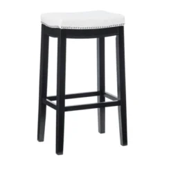 Padded Saddle Seat Barstool Hardwood - Linon -Linon GUEST ba5d3e44 b7f9 4737 a698 32fde6542a12