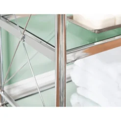 Pinnacle Floor Console Chrome - Linon -Linon GUEST bce79dd3 a5ce 4e58 907c 190bcda4b47a