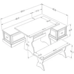 Colby Backless Nook Dining Sets Brown - Linon -Linon GUEST bd72788d c858 4116 8e12 e093b7cc2237