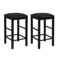 Set Of 2 Lancer Backless Faux Leather Counter Height Barstools - Linon -Linon GUEST bf340061 d83d 4ae1 8f13 aa1703374bb2