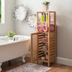 Bracken Mid Cabinet Natural - Linon -Linon GUEST bf3eaa24 2288 42ad 9675 400ff2bdd892