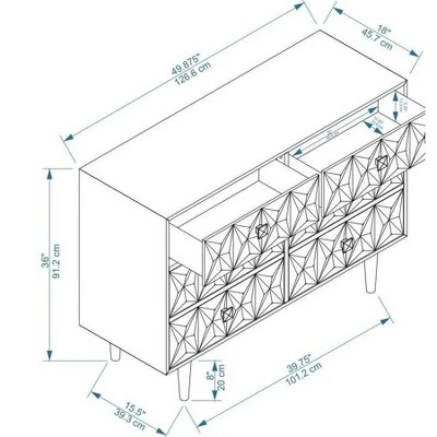 6 Drawer Geo Textured Dresser - Linon 15 6 Drawer Geo Textured Dresser - Linon - Image 13