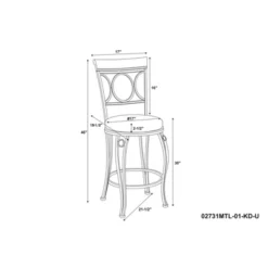 29.9" Circles Back Barstool Metal/Brown - Linon -Linon GUEST c2d4d651 9201 4f2d 93da c1de5a4ad6de