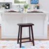 24" Saddle Counter Height Barstool Wood Brown - Linon
