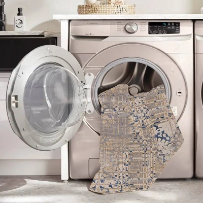 Selkirk Washable Outdoor Rug Navy/Sand - Linon 9 Selkirk Washable Outdoor Rug Navy/Sand - Linon - Image 7