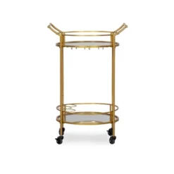 Round Metal Bar Cart Gold - Linon 11 Round Metal Bar Cart Gold - Linon -Linon GUEST c4e02a16 685c 4a94 8dc6 d27f01934450