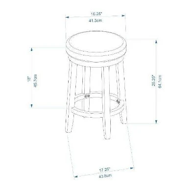 Maya Swivel Backless Counter Height Barstool - Linon 7 Maya Swivel Backless Counter Height Barstool - Linon - Image 5
