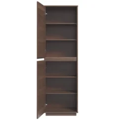 71" Gunther Mid-Century Bookcase 2 Doors Walnut - Linon -Linon GUEST c8185156 b5bb 4208 9a3c afee4fe48e5d