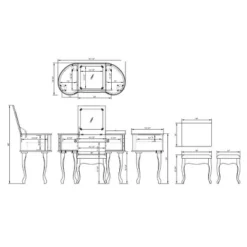 Paloma Vanity Set Silver - Linon -Linon GUEST ca2c5546 2daa 4612 8529 8e7191e63928