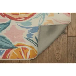 Pomelo Washable Outdoor Rug Ivory/Orange - Linon -Linon GUEST ce86ae9d 2841 4e6c bccd 3b512f39cf0f