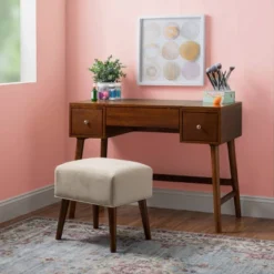 Viola Vanity Set Brown - Linon -Linon GUEST cf032333 0b34 4781 8107 a395c59af5de