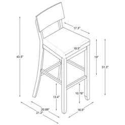 29" Jordan Barstool - Linon -Linon GUEST cf2afcaf 9372 4d90 bd24 385e394323d2
