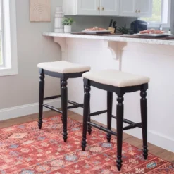 Marino Backless Barstool Wood - Linon -Linon GUEST d013db83 5084 440c 94ac 83c9f69f9b08