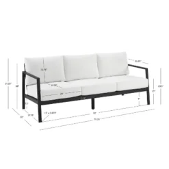 Linon Lark Aluminum Three Seater Sofa White -Linon GUEST d306518f 8f31 4401 97f2 1df4533fb860