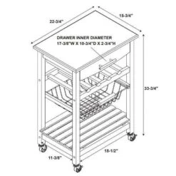 Clarke Kitchen Cart - Linon -Linon GUEST d800692a a576 4e60 863b f811afd6fe5a