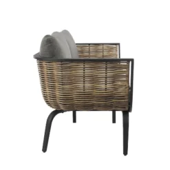 Ashby Loveseat - Gray/Black/Natural - Linon -Linon GUEST d883f507 5590 4ad2 bbbb a47a84bfe8d3