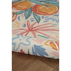 Pomelo Washable Outdoor Rug Ivory/Orange - Linon -Linon GUEST d9404733 77ab 4679 bd5c ec2f908741a7