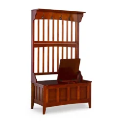 Misson Hall Tree With Storage Bench Walnut - Linon -Linon GUEST dabfb3b5 82fd 44ce b74f 4bc9fa54c272