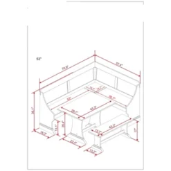 Midwest Pine Breakfast Nook Dining Sets Natural - Linon -Linon GUEST dbf3fc3d 47b4 4e66 880d 6d4e4fcd8062