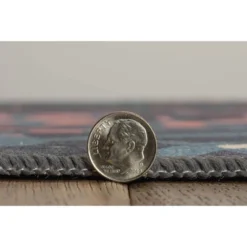 Melling Washable Outdoor Rug Navy/Gold - Linon -Linon GUEST dd916278 ba6d 4186 8751 1a445981e0cb